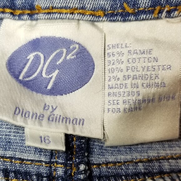 DG2 Size 16 Blue Embellished Beads Sequins Gems Embroidered Floral Jeans - Picture 9 of 9